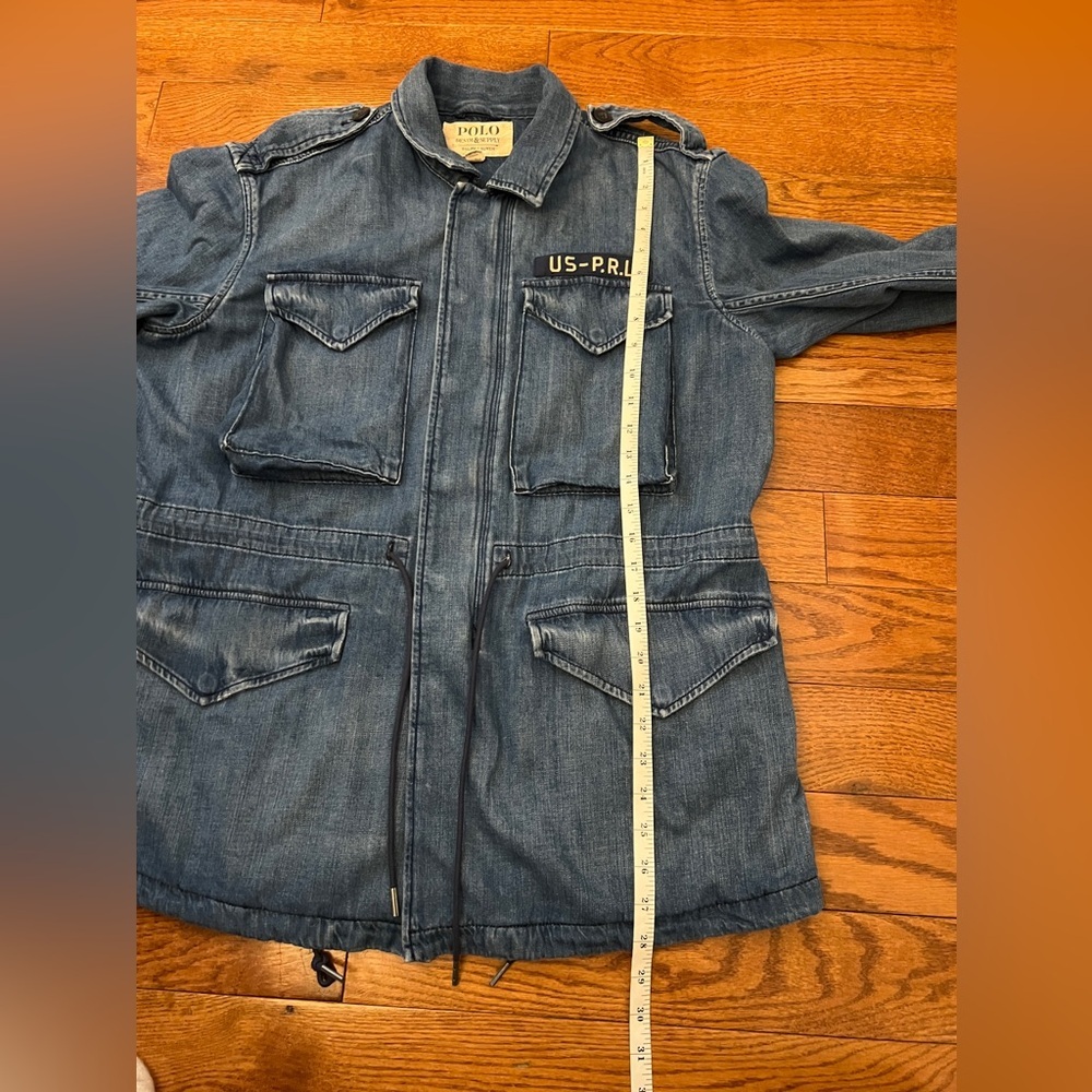 Polo Ralph Lauren - Oversized Women’s  Denim Jacket Blue Military Style Sz S - Picture 15 of 17